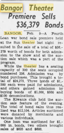 Sun Theater - 09 Feb 1944 Article (newer photo)
